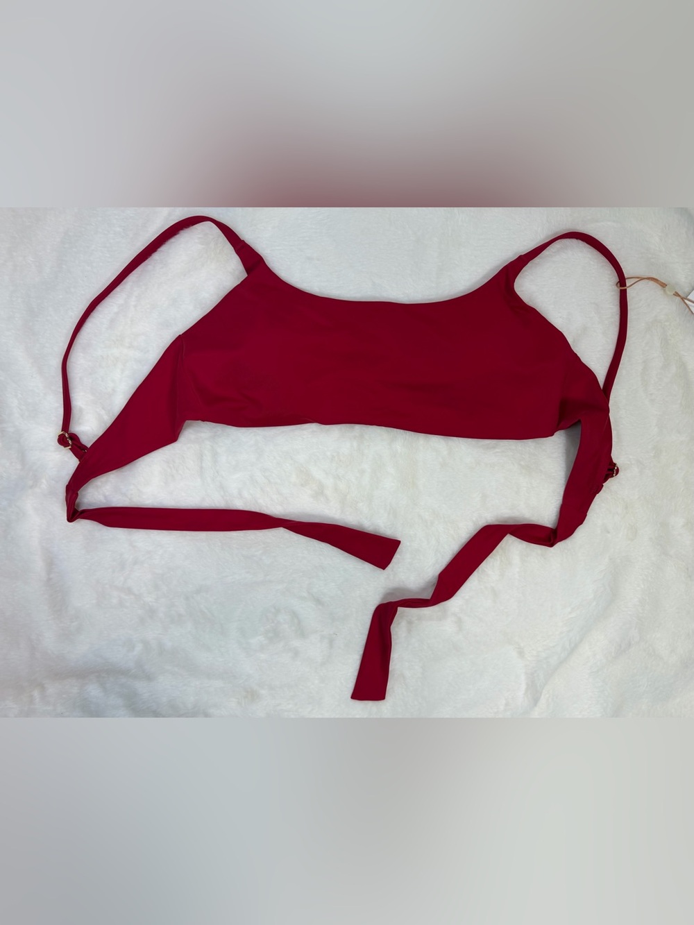 Quince Women’s Large Bikini Top Italian Scoop Neck Tie Back Bathing Suit Swim - Picture 5 of 7